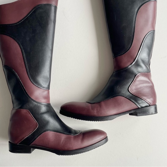 Miu Miu Fall 2008 Leather Colorblock Pattern Riding Boots - Picture 4 of 11